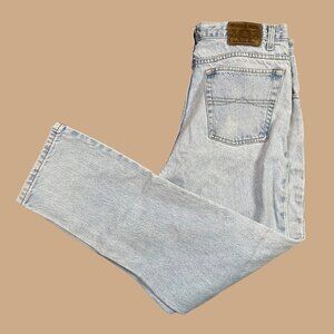 Vintage Bugle Boy Light Wash Denim 100% Cotton Straight Leg Jeans Size 34 X 30